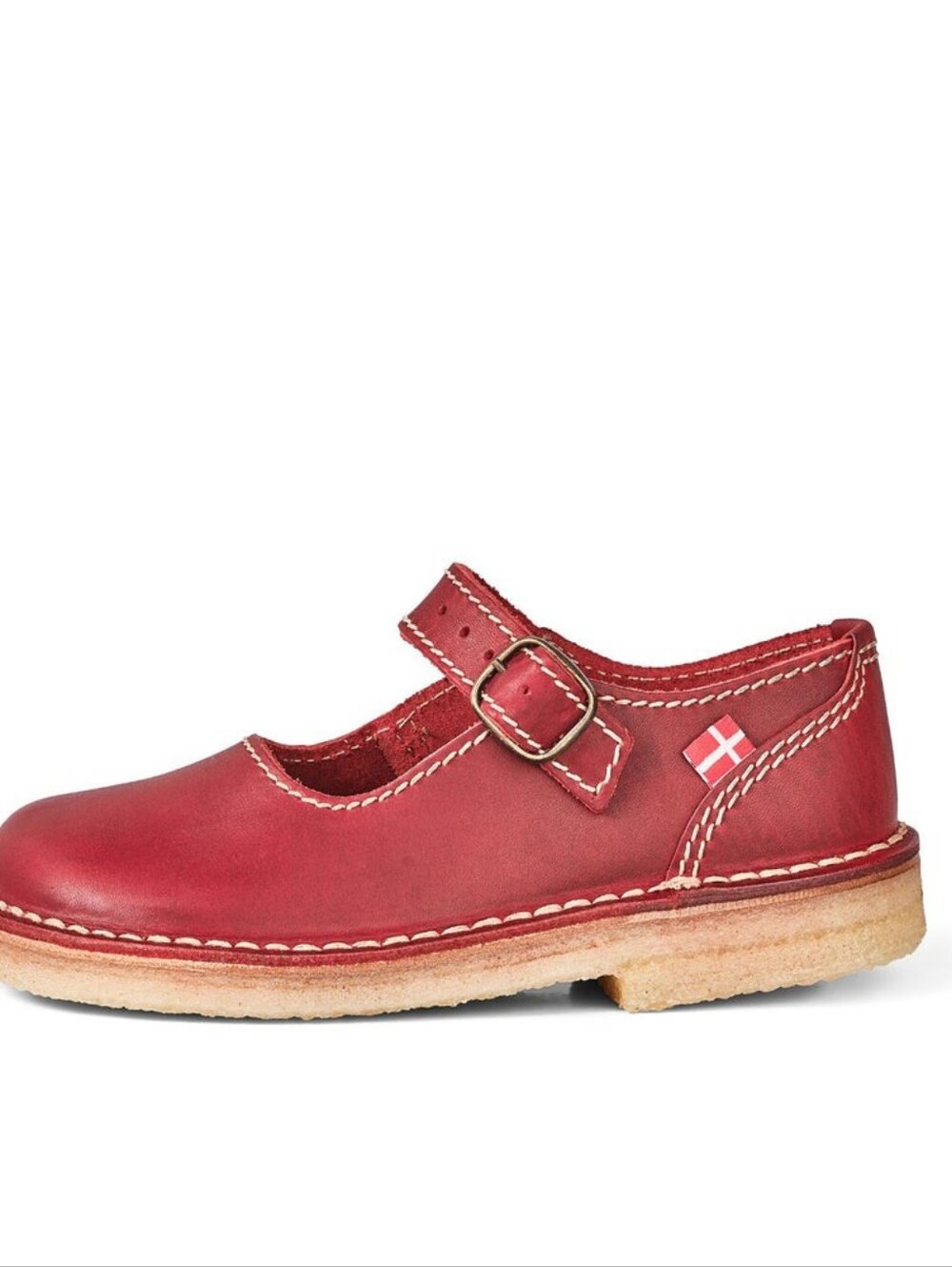 Duckfeet Women’s Red Leather Mary Jane Flats Buckle Strap Round Toe EU 40 9.5